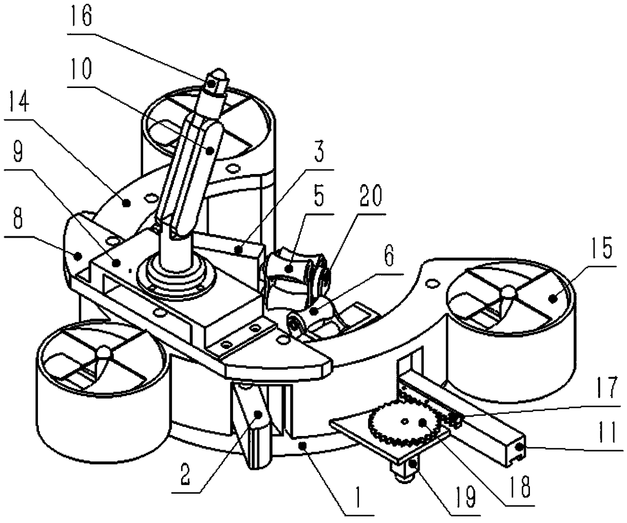 Obstacle-negotiation pole-climbing robot