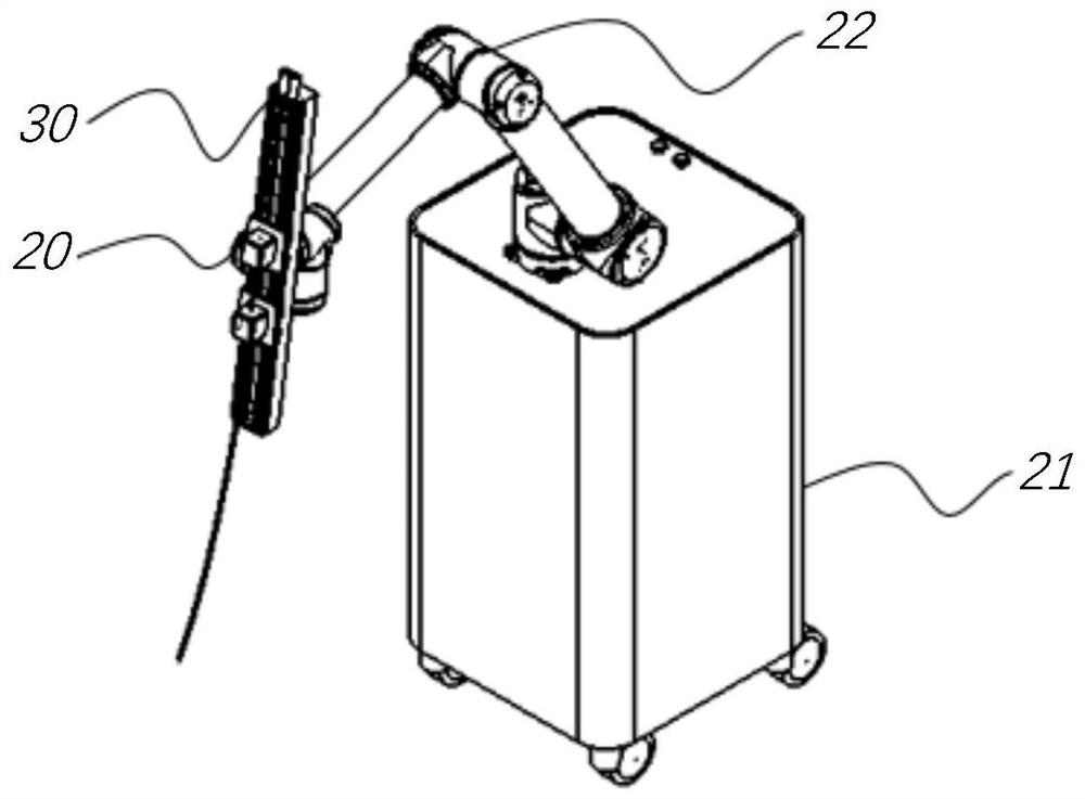 Bronchoscope, bronchoscope holding arm, controllable sheath tube, operation method and patient end device