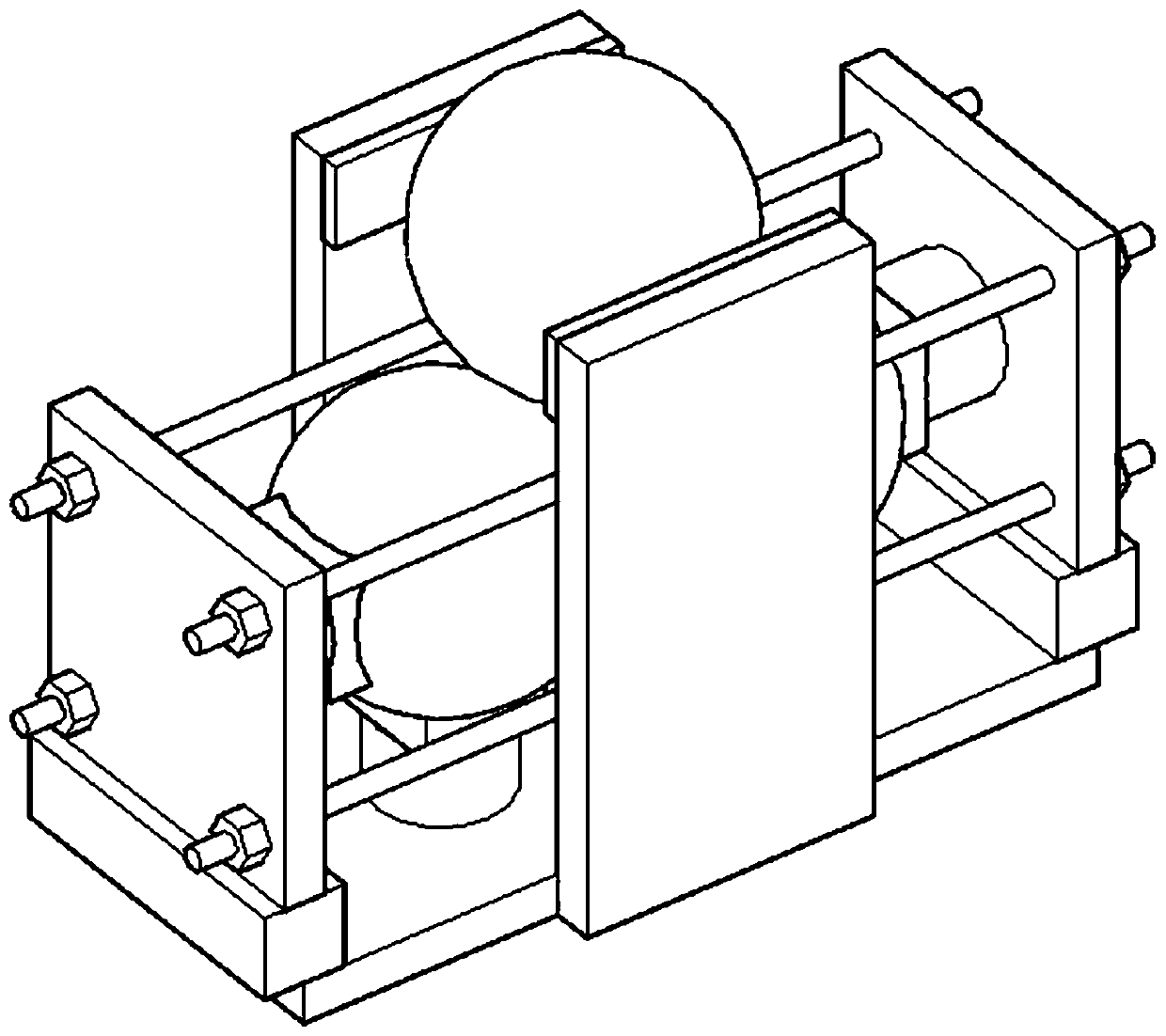 Spherical particle multi-point contact test device and loading method thereof