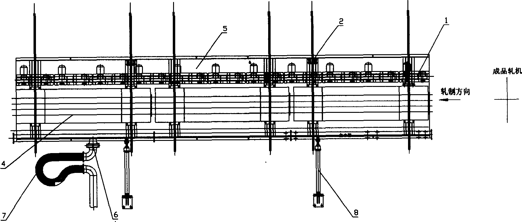 Ultrafast cooling device for wire and rod hot rolling production line