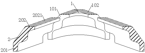 Surface connecting top line and manufacturing mold thereof