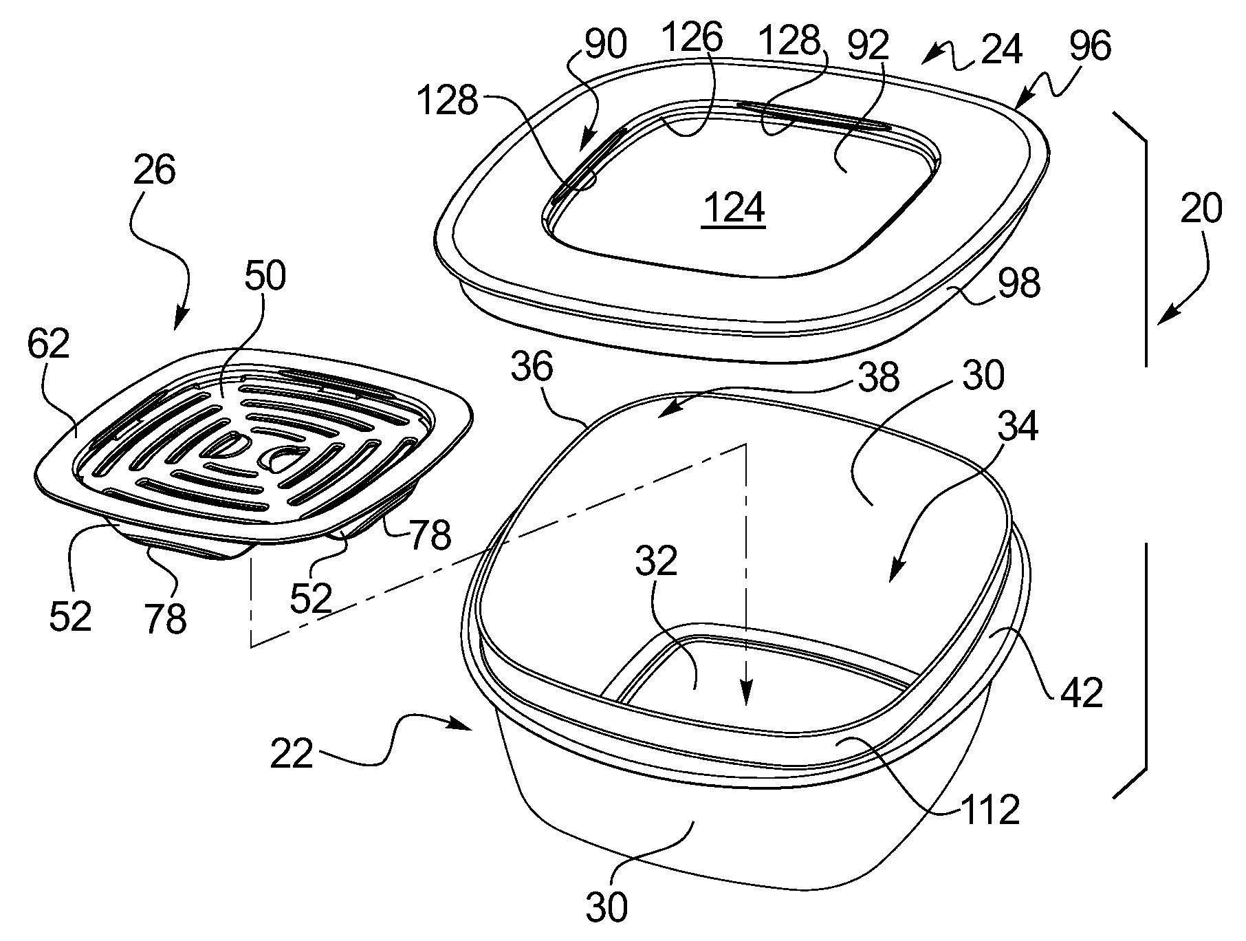 Food storage container and container system