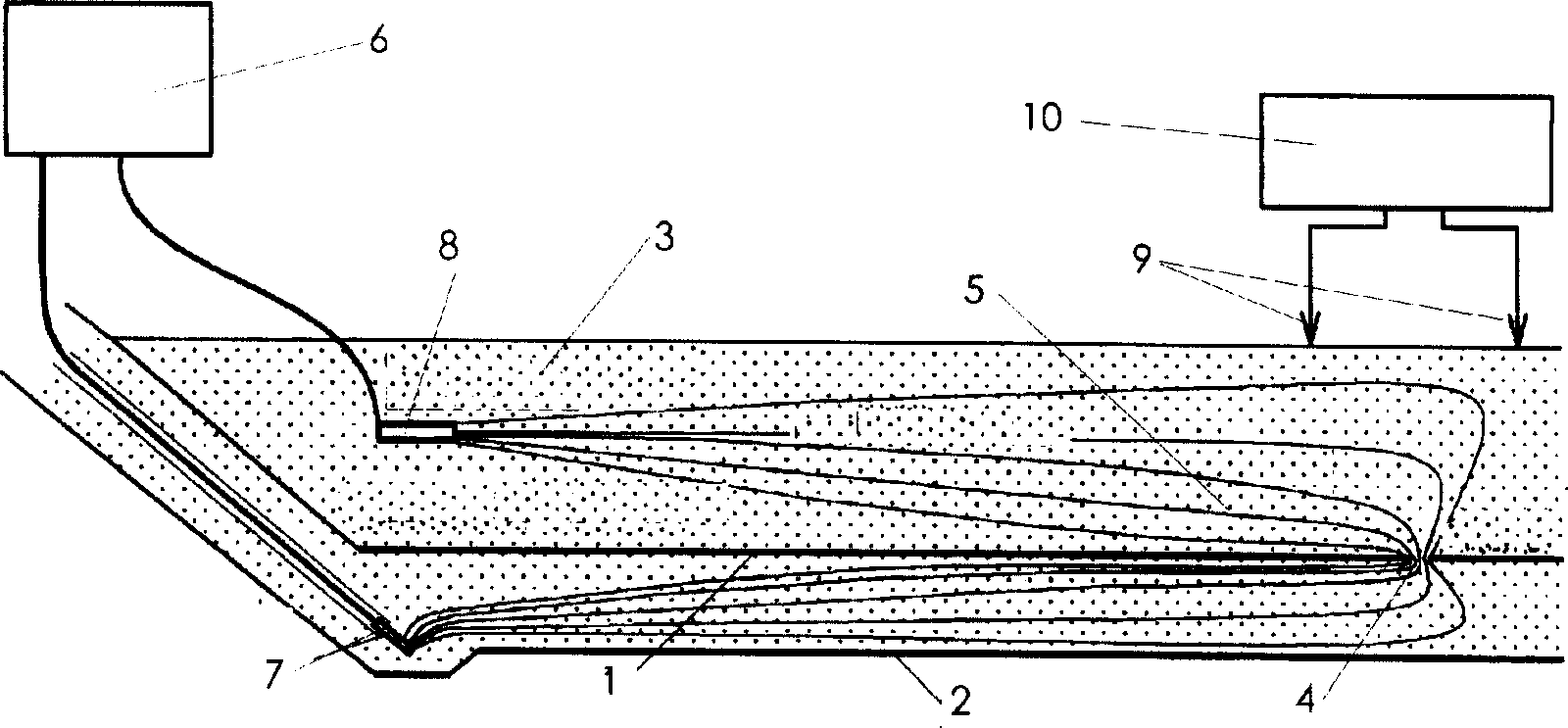 Method for detecting leaked and damaged position of leakproof geomembrane and device thereof