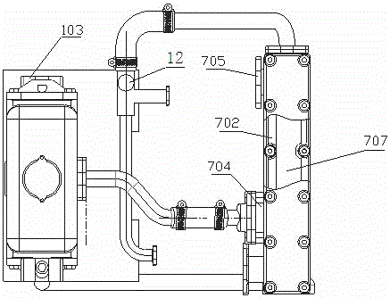 Sea/fresh water heat exchange system of marine water cooling diesel engine and heat exchange method