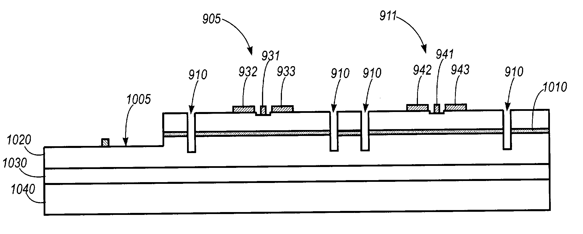 Structure and method for electrical isolation of optoelectronic integrated circuits