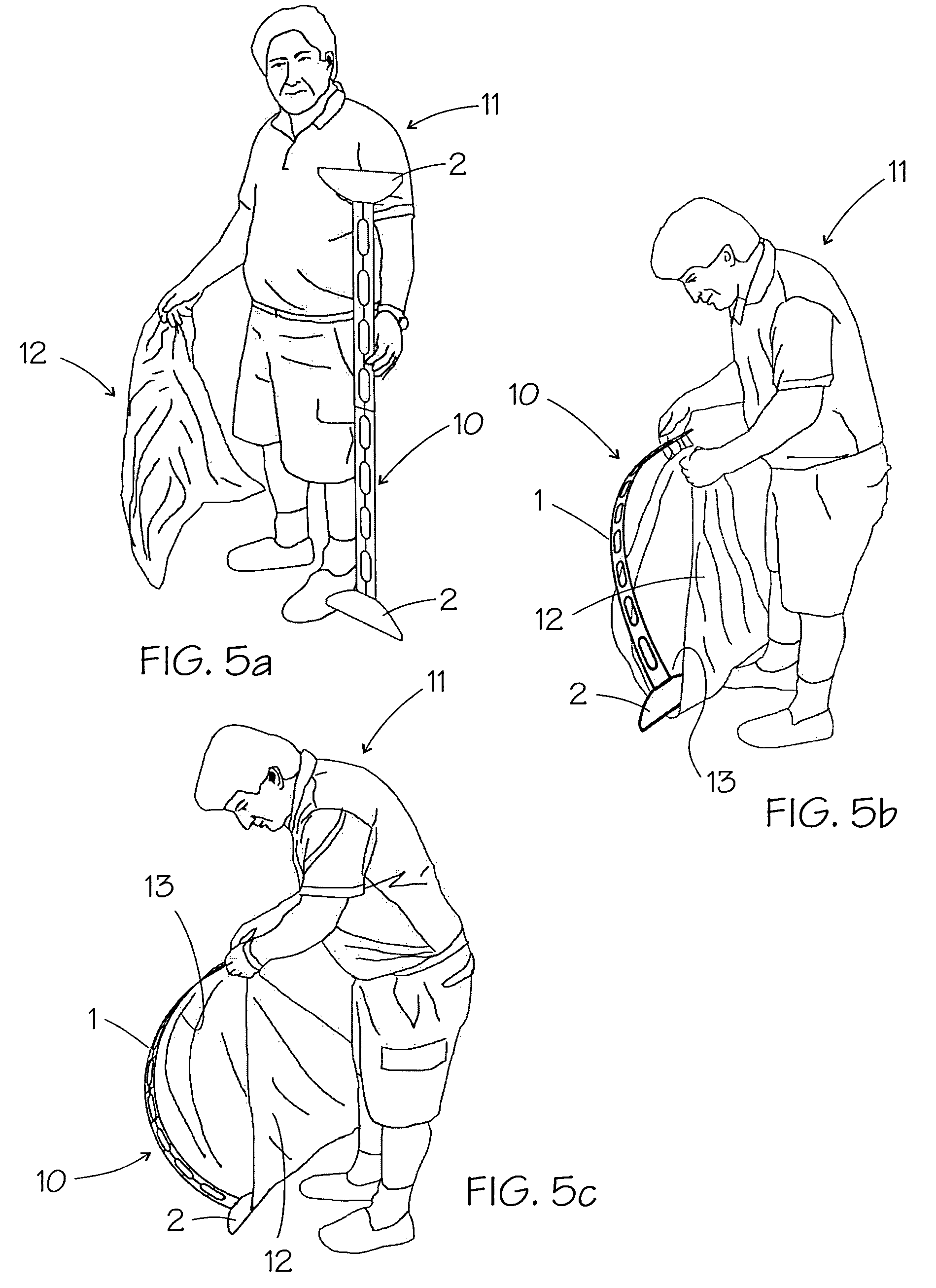 Bag opening support method and device