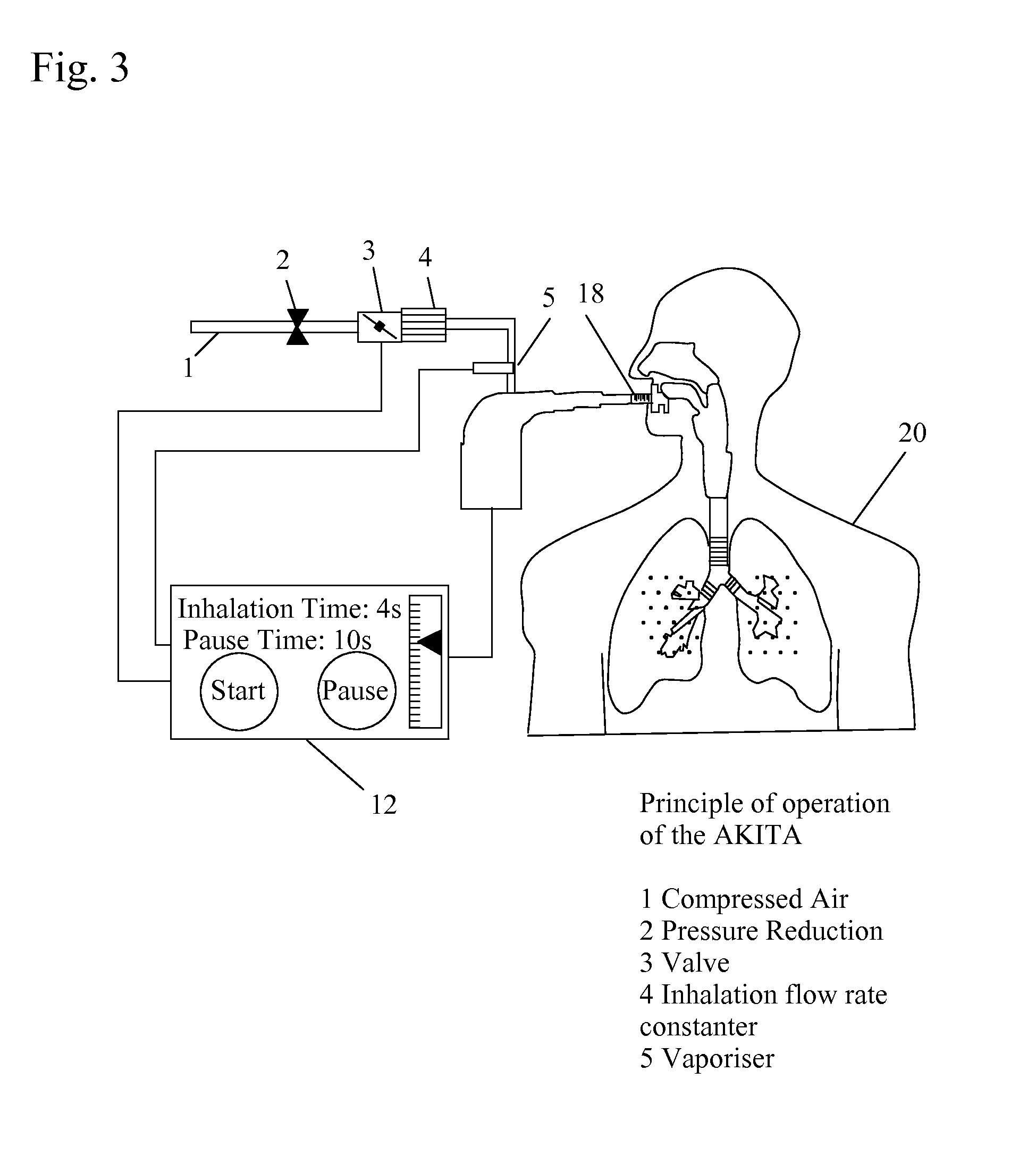 Device for the controlled inhalation of therapeutic aerosols