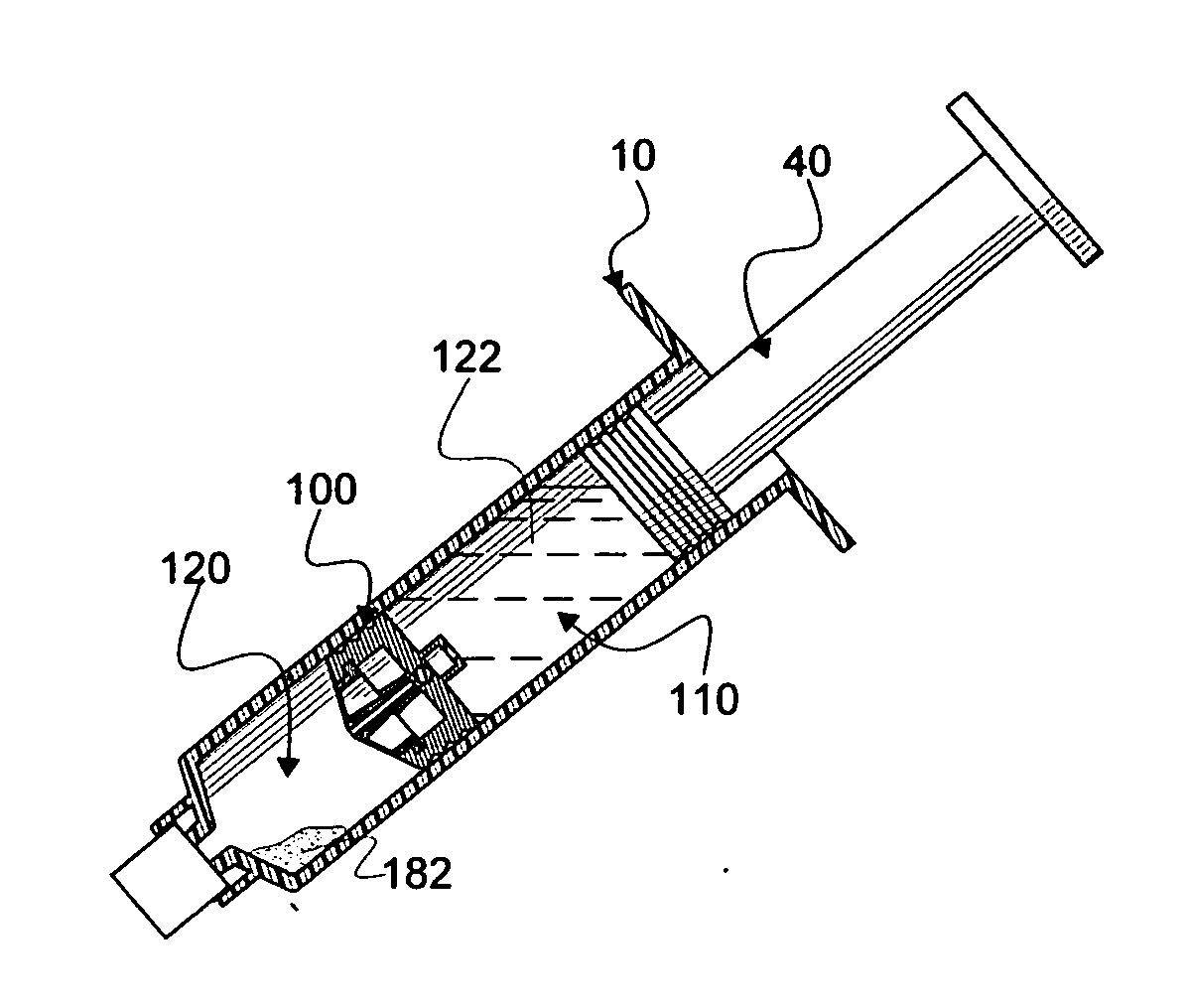 Pressure actuated valve for multi-chamber syringe applications