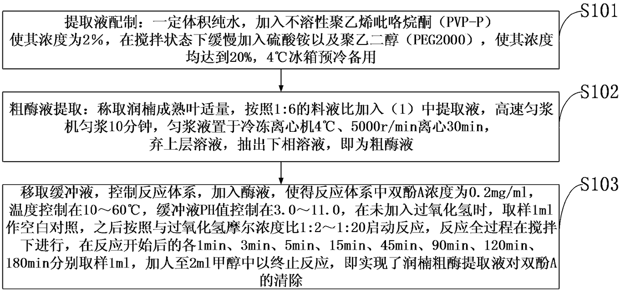 Method and system for removing bisphenol A by utilizing crude enzyme liquid of machilus nanmu