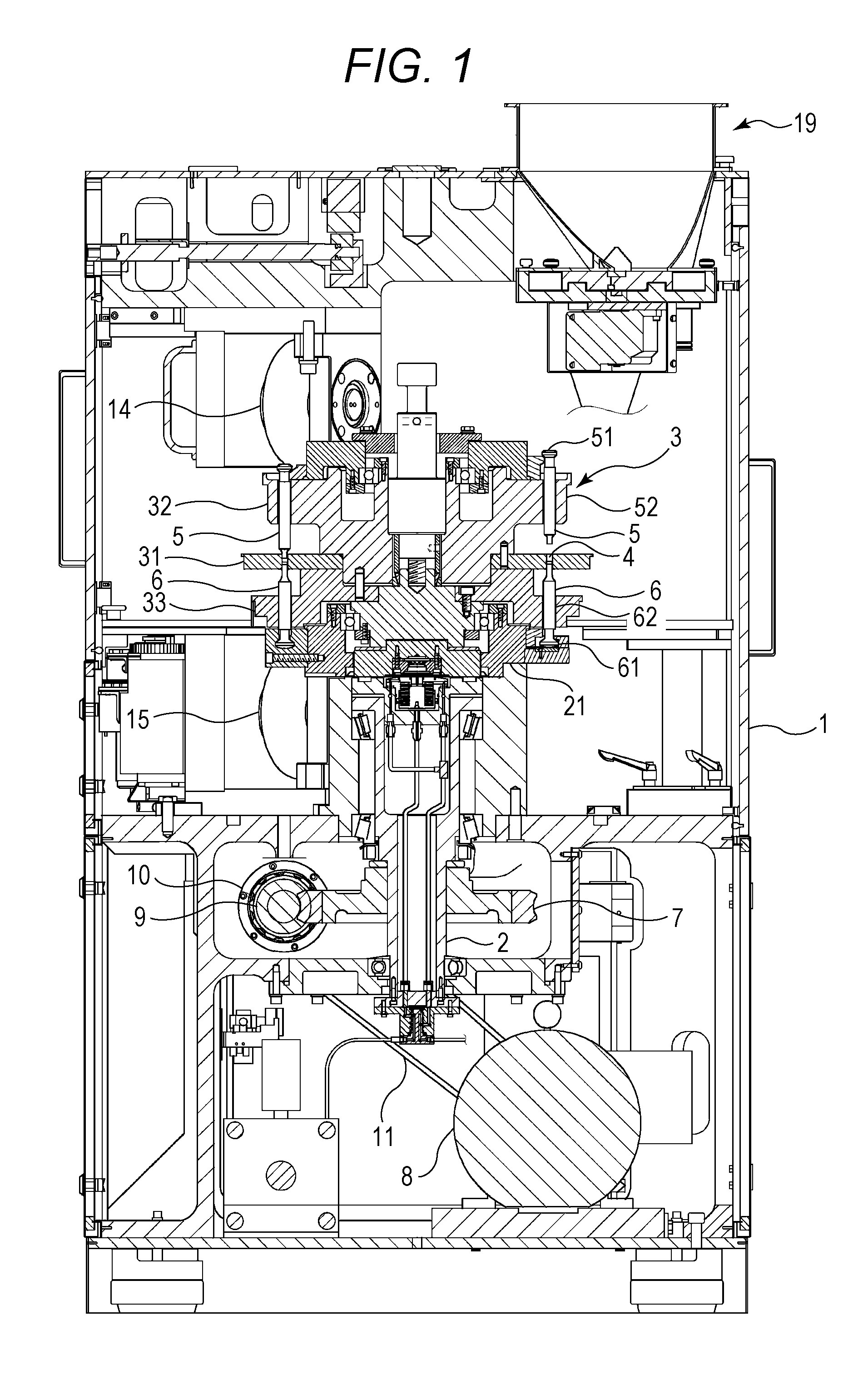Powdery material mixing and feeding device and compression-molding machine including the same