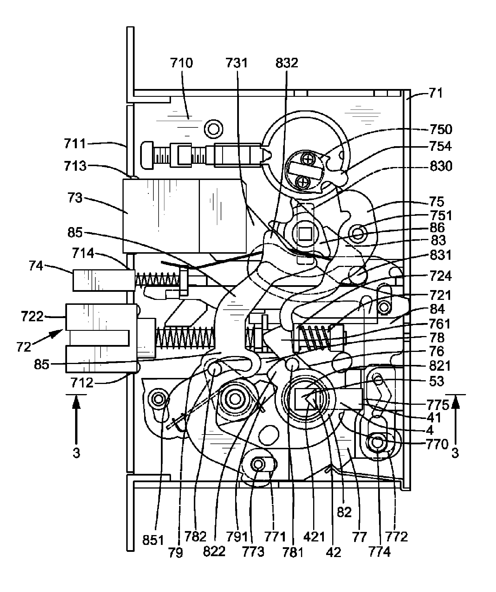 Lock with clutching function