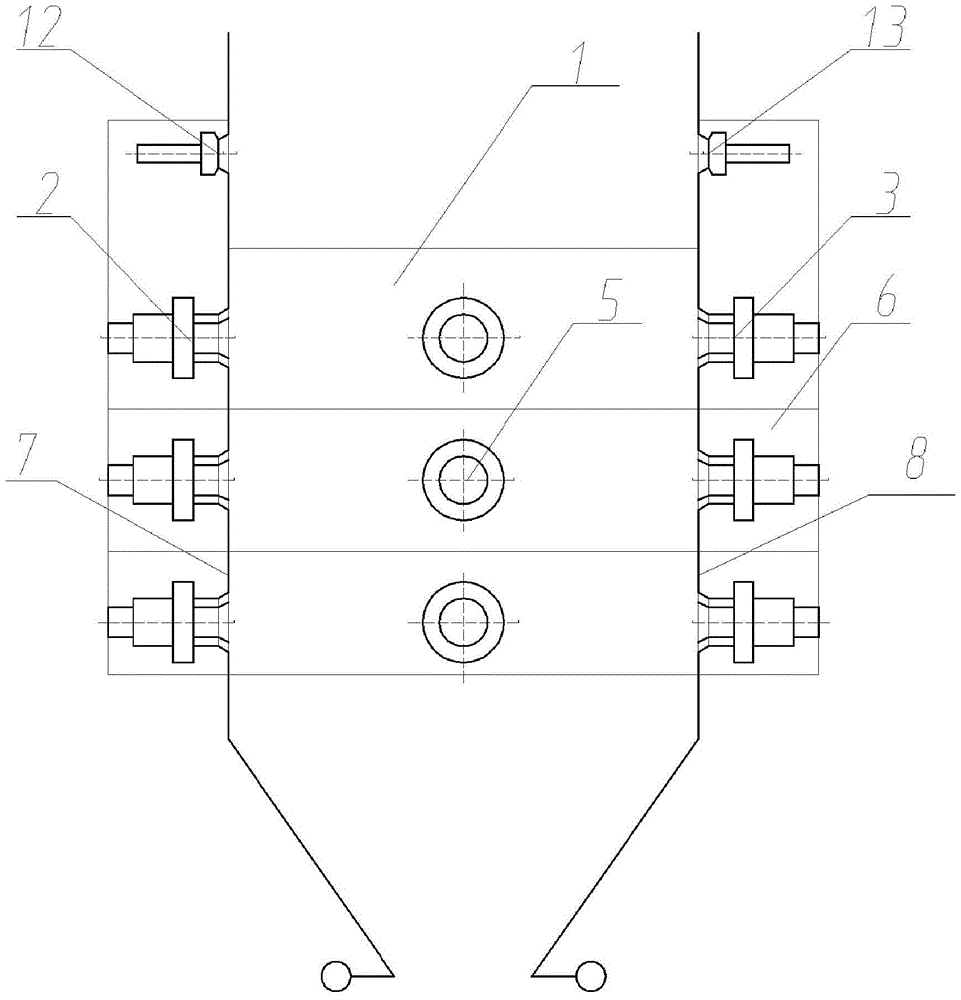A boiler opposing combustion structure