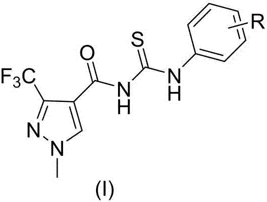 Acyl thiourea compound containing 1-methyl-3-trifluoromethyl-1H-parazole structure, as well as preparation method and application thereof