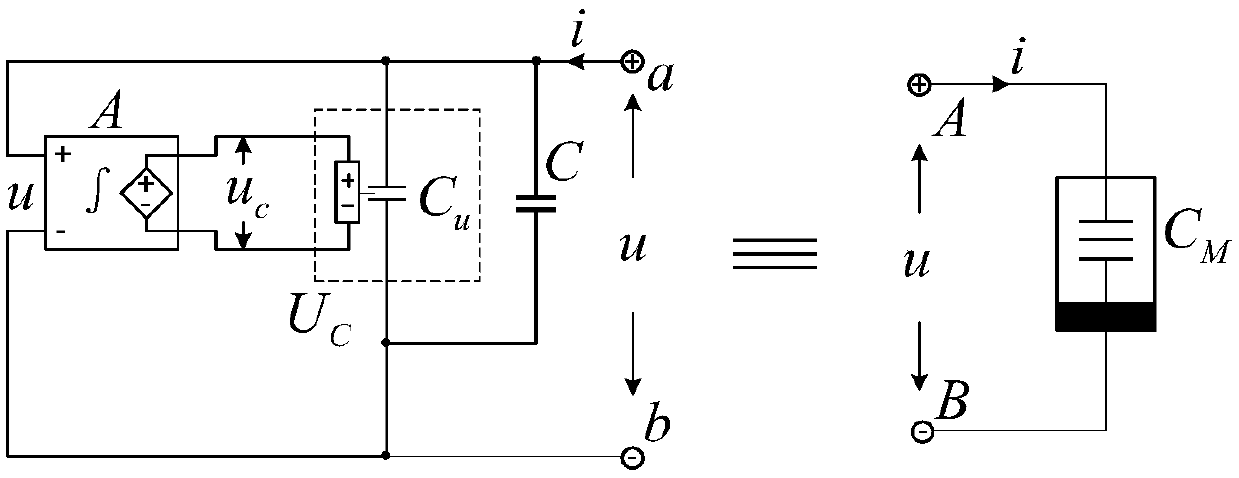 Very simple floating magnetic control memcapacitor circuit simulation model