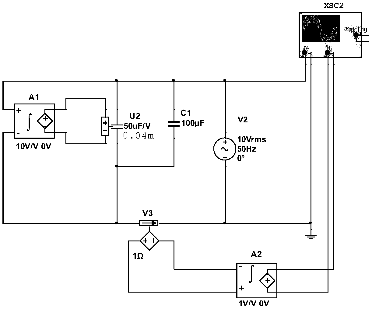 Very simple floating magnetic control memcapacitor circuit simulation model