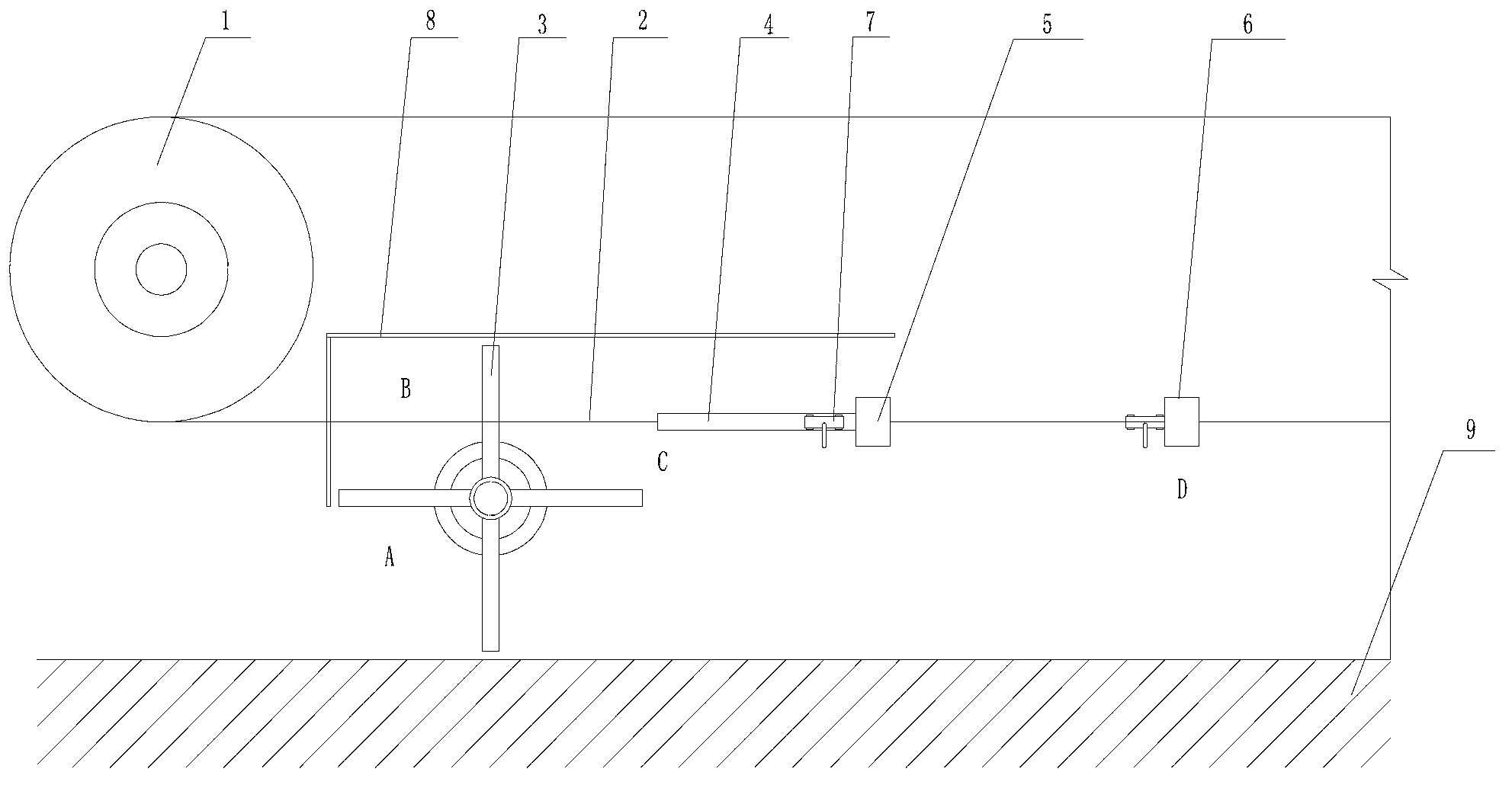 Mining ropeway passenger interval orderly-control device