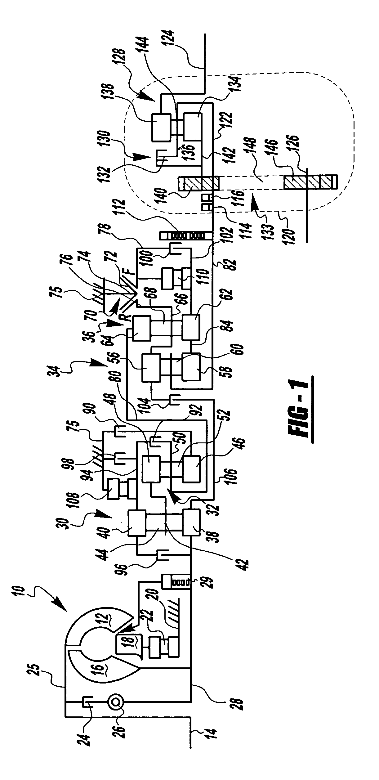 Multi-speed transmission and integrated drive transfer mechanism