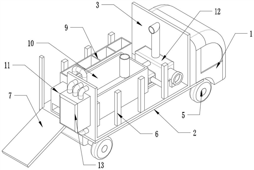 Intelligent full-automatic sewage suction and purification vehicle