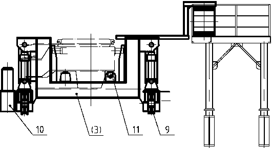 Three-flow double-low-rail tundish vehicle and using method thereof