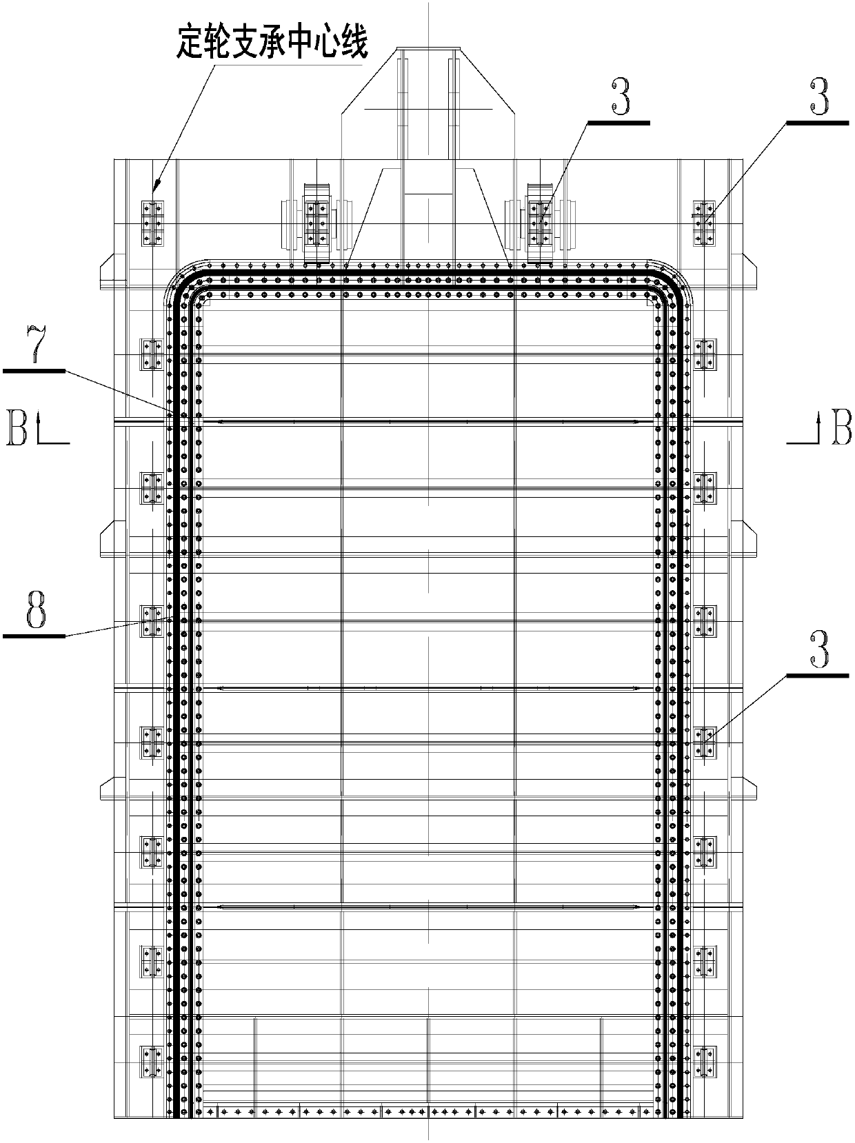 An improvement method of an extra-high water head fixed wheel gate and the fixed wheel gate