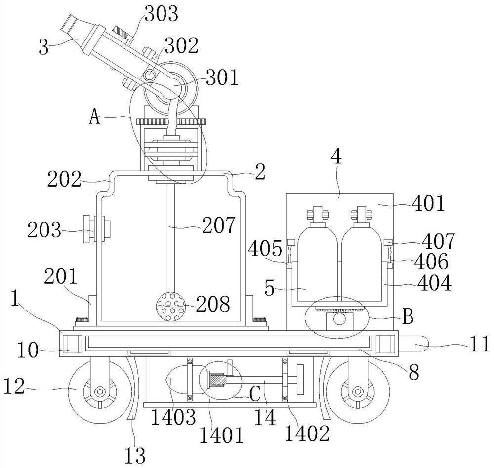 Relative moving type fire extinguishing device for fire-fighting apparatuses