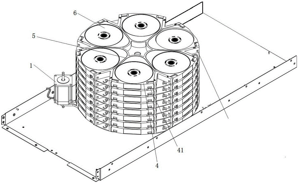 Rotary optical disc storage device, optical disc juke-box and magneto-optical converged storage device