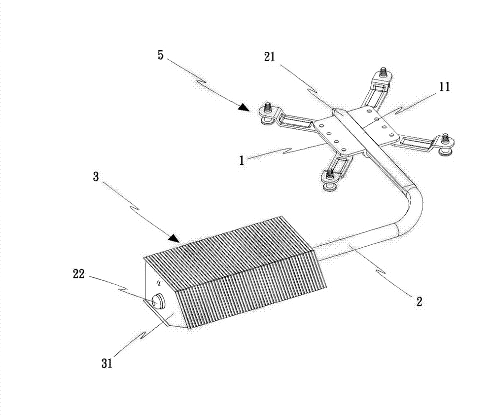 Radiating module combined in interference fit