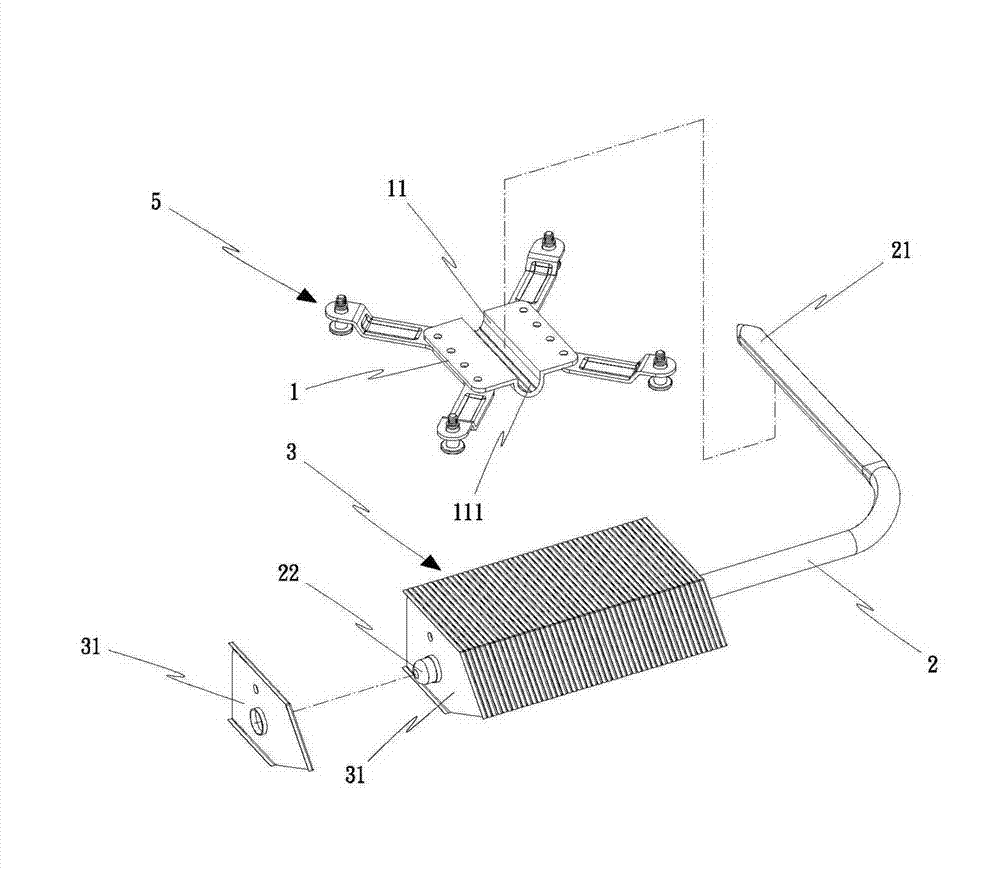 Radiating module combined in interference fit