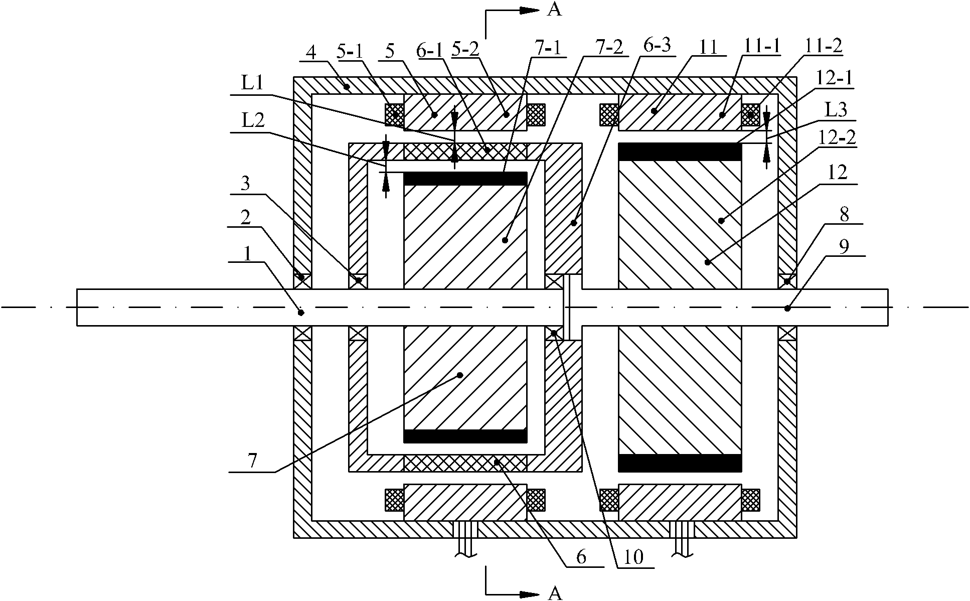 Radial-radial magnetic field modulation type brush-less composite structure motor