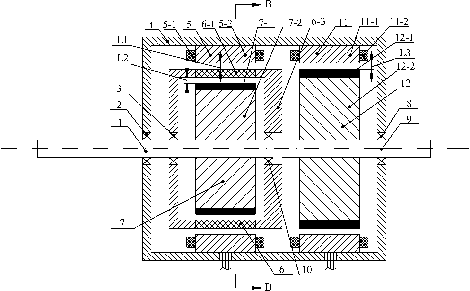 Radial-radial magnetic field modulation type brush-less composite structure motor