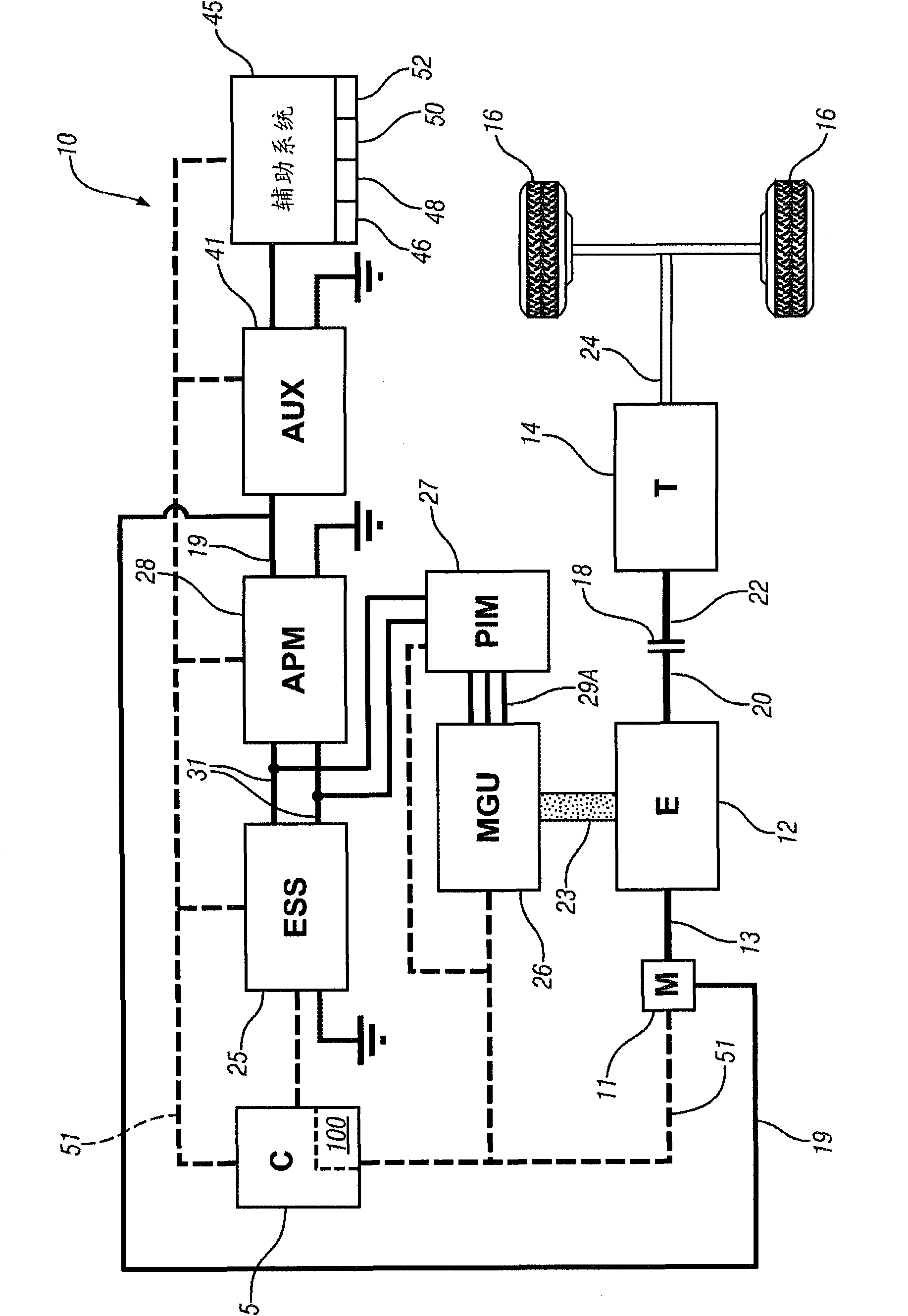 Control of an alternator-starter for a hybrid electric vehicle having a disconnected high-voltage battery
