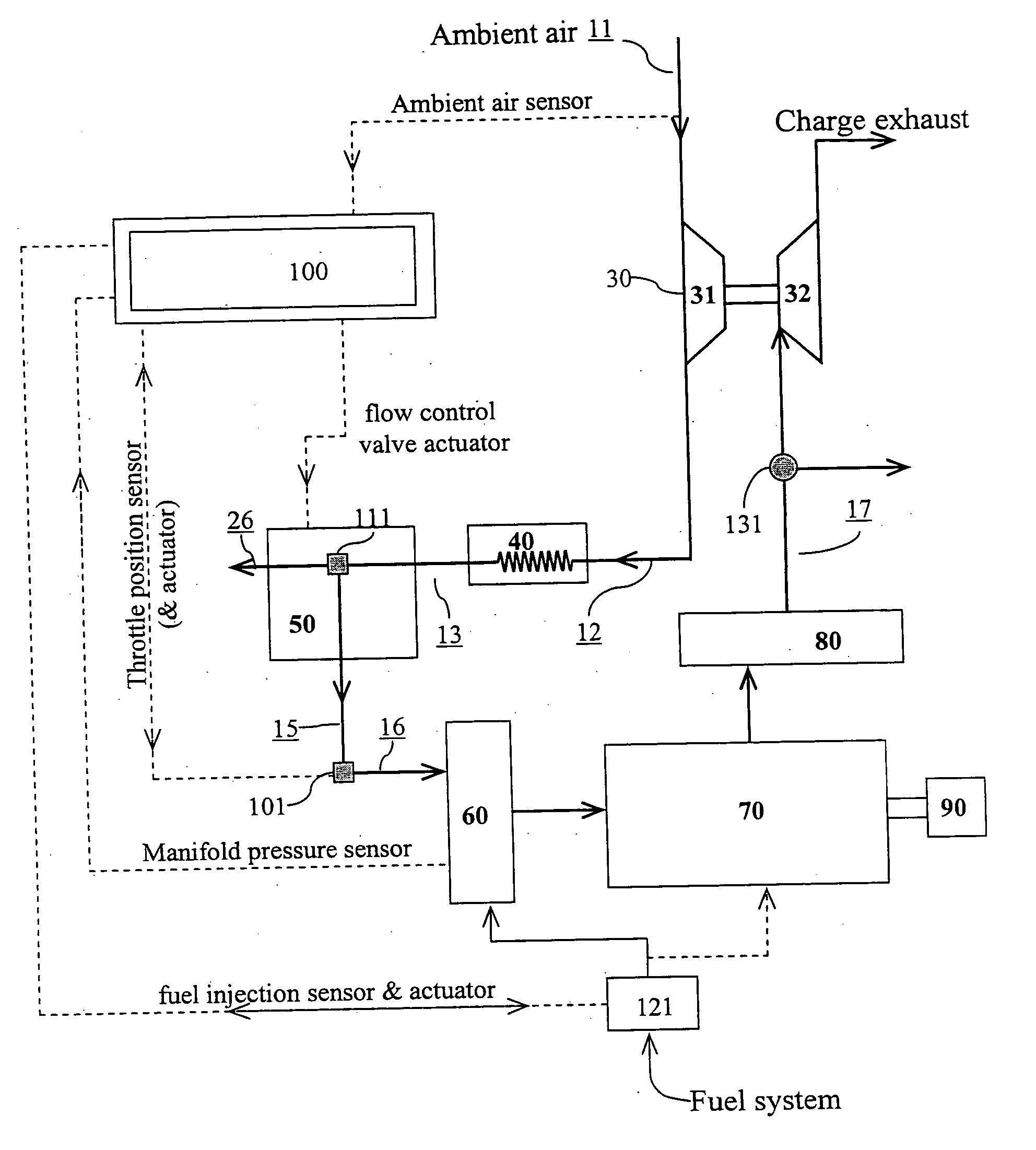 Supercharged intercooled engine using turbo-cool principle and method for operating the same