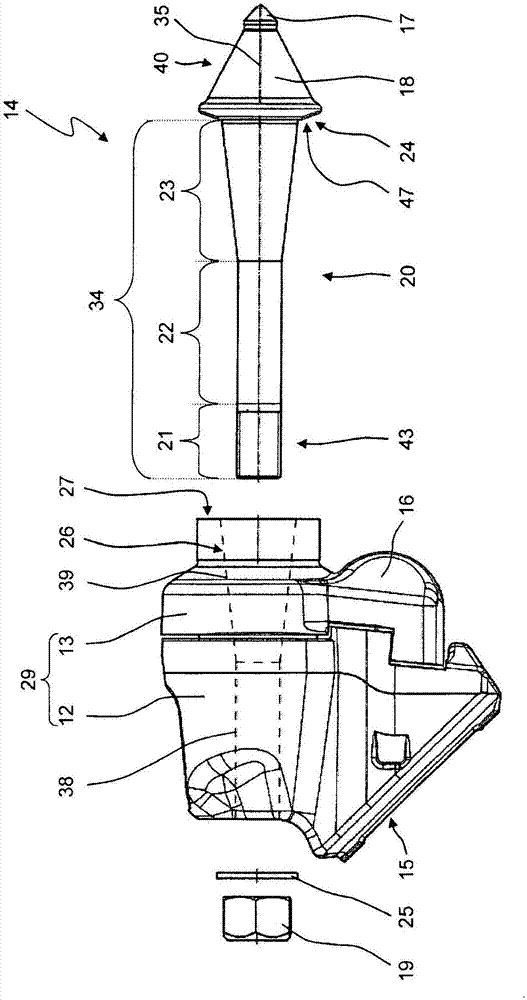 Tool system for ground milling machine and the ground milling machine comprising the tool system