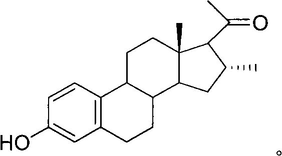 16alpha-methyl-3-hydroxyl-19-norpregnane-1, 3, 5-triene-20-ketone and preparation method thereof