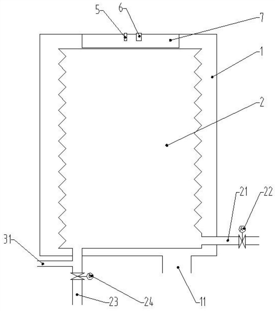 Corrugated elastic water storage tank type vacuum water pumping pedestal pan