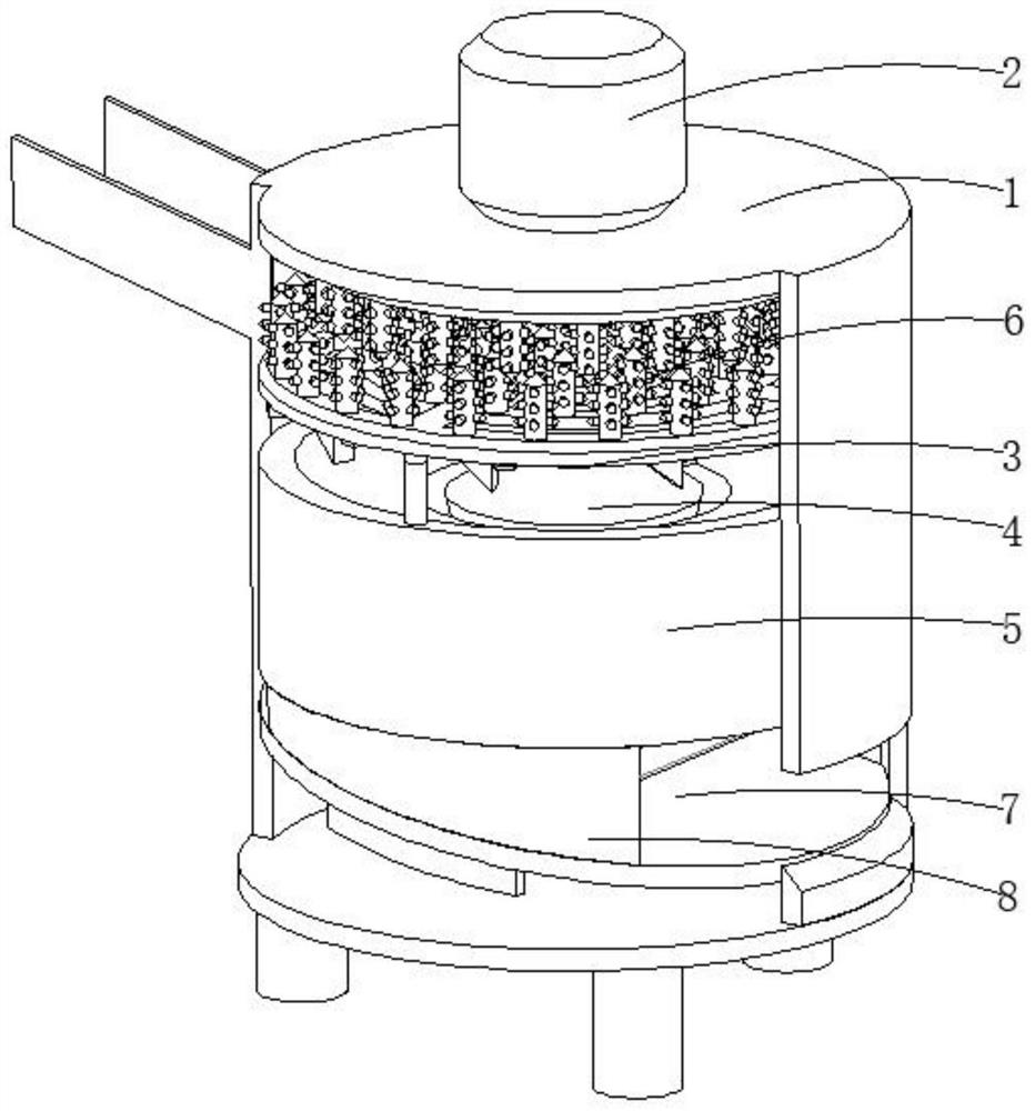 Caked fertilizer fragmenting equipment for agricultural rice planting and fertilizing