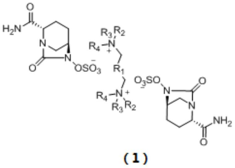 Avibactam intermediate compound disulfonic acid gemini quaternary ammonium salt and preparation method thereof