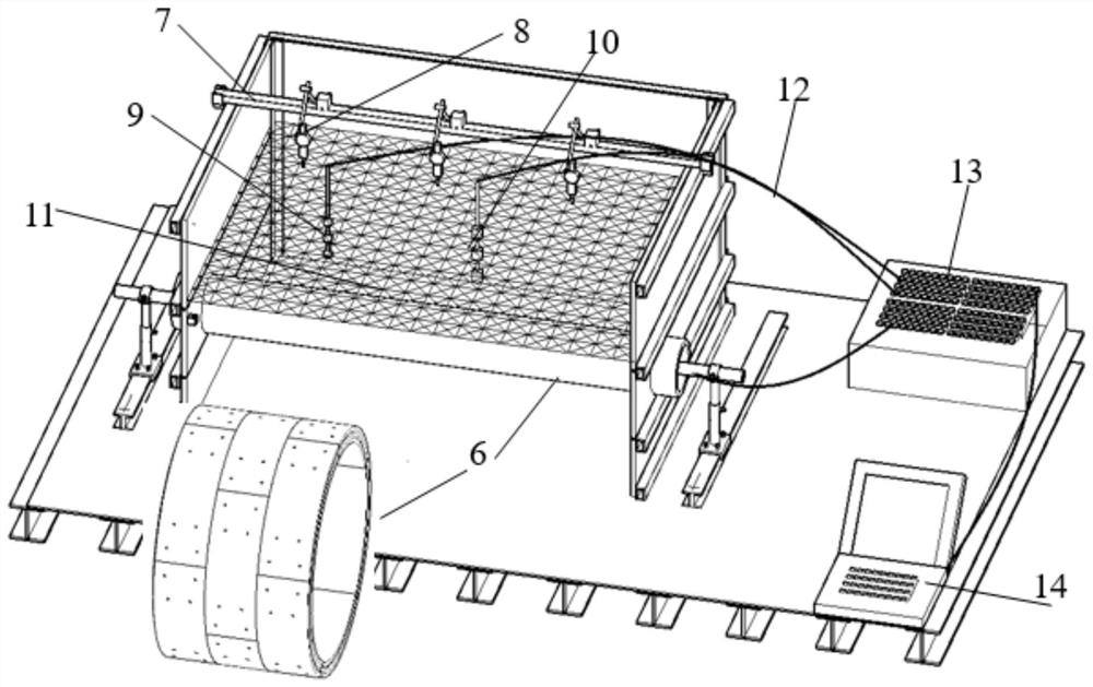 Shield tunnel model test device and method