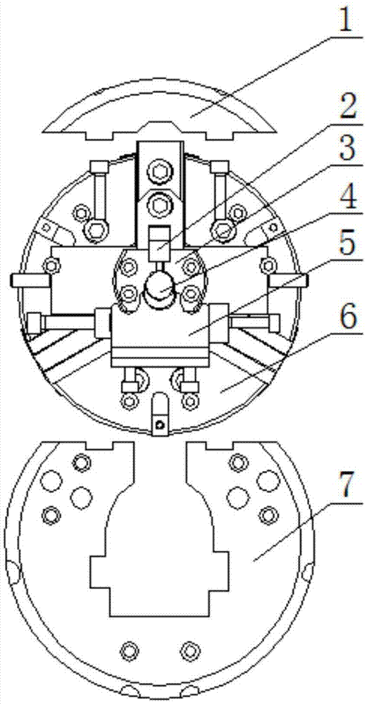 Clamping equipment special for large crankshaft turning eccentric machining