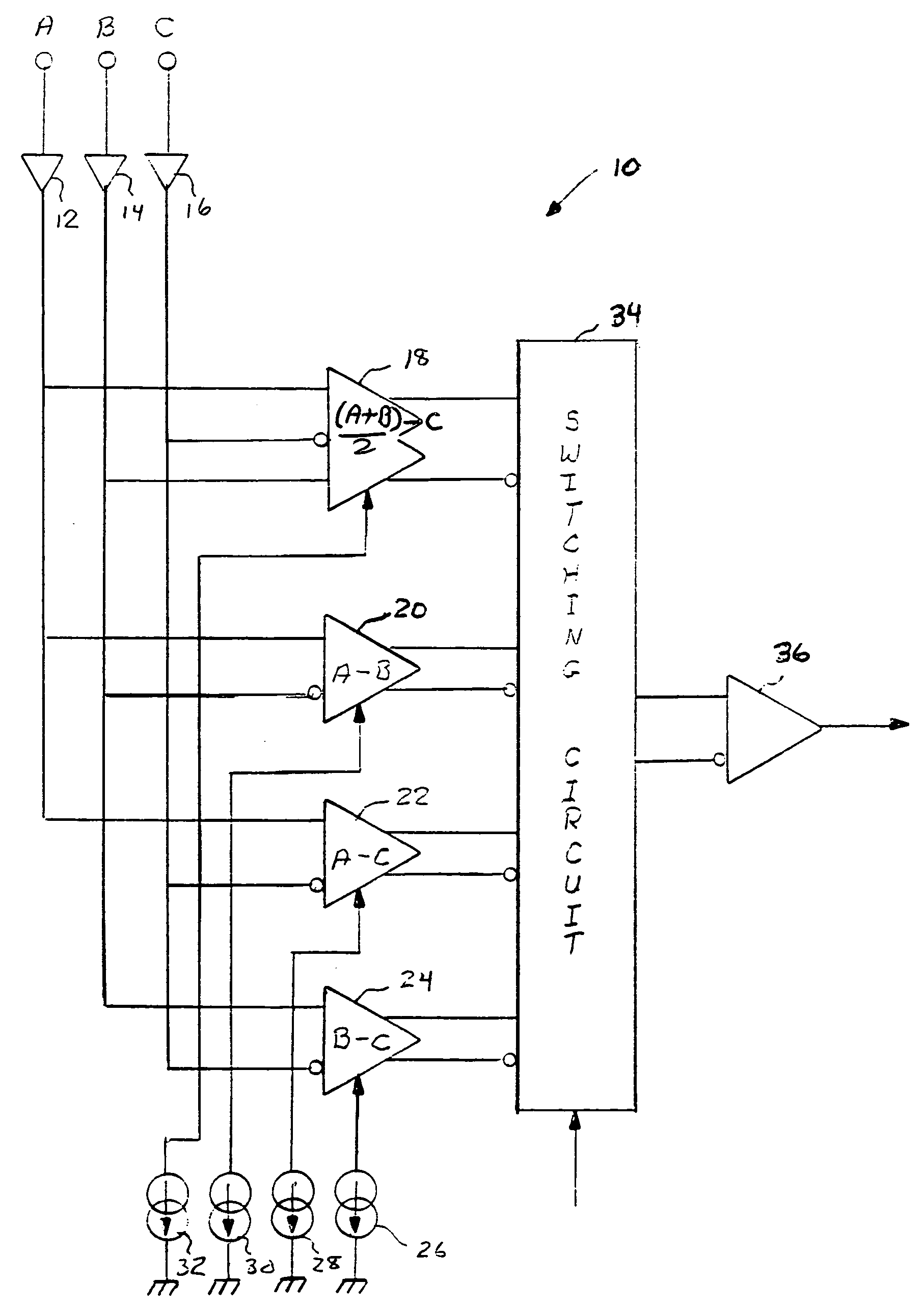 Mode selection amplifier circuit usable in a signal acquisition probe