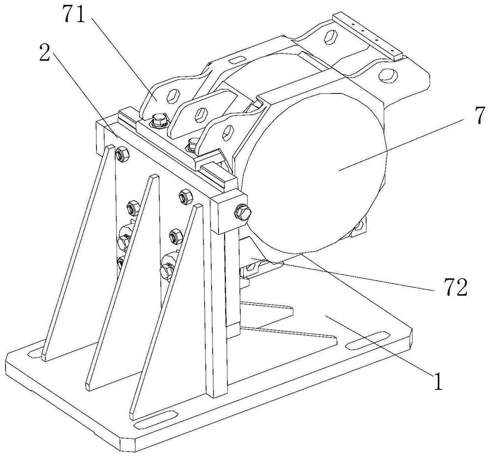 Side suspension type supporting device for traction motor test