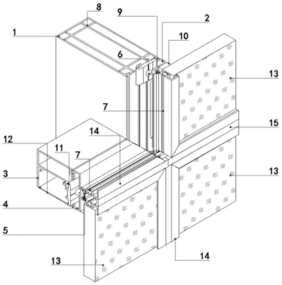 Safe, reliable and energy-saving frame glass curtain wall system and assembling method