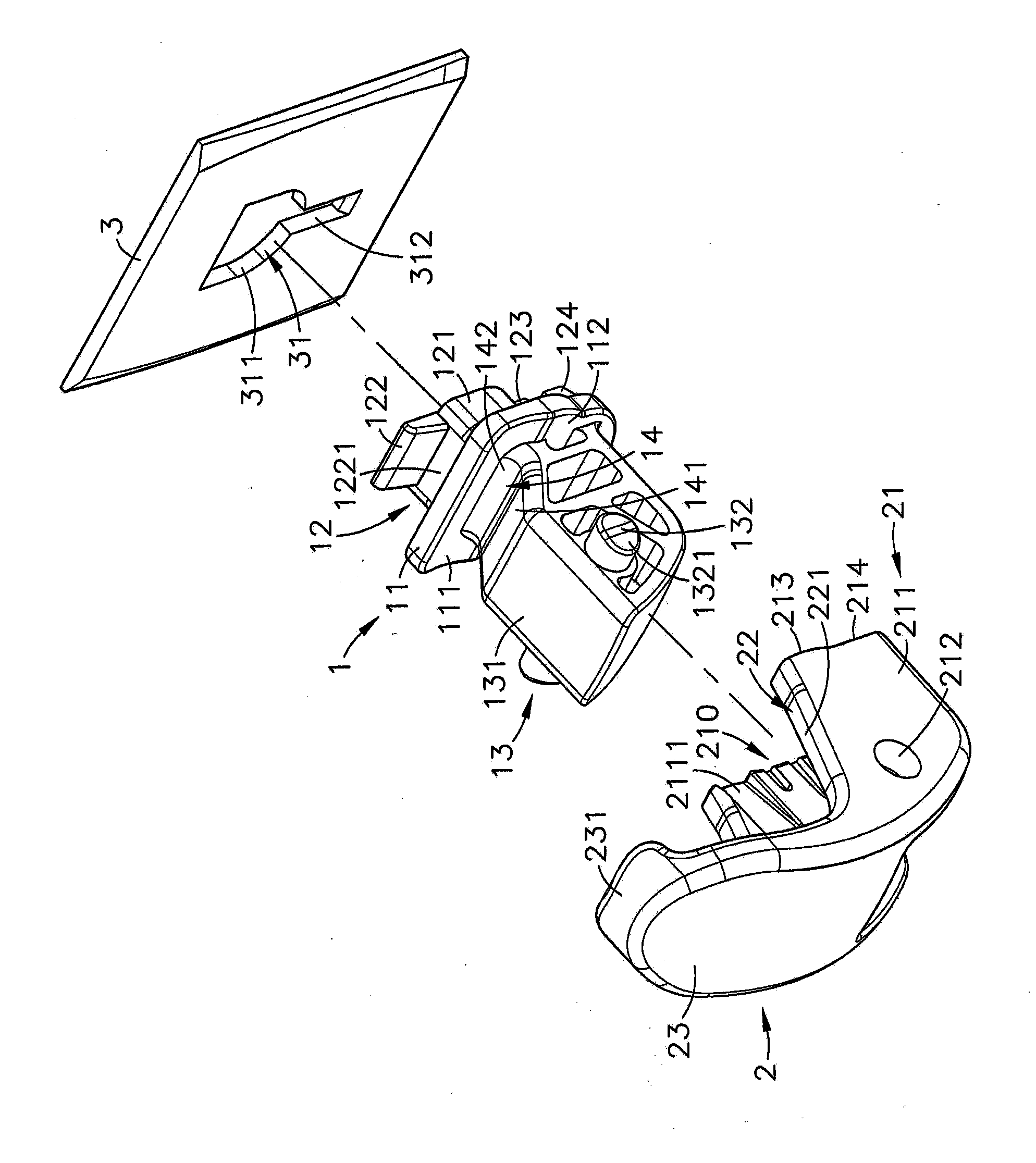 Gravity self-locking hook structure