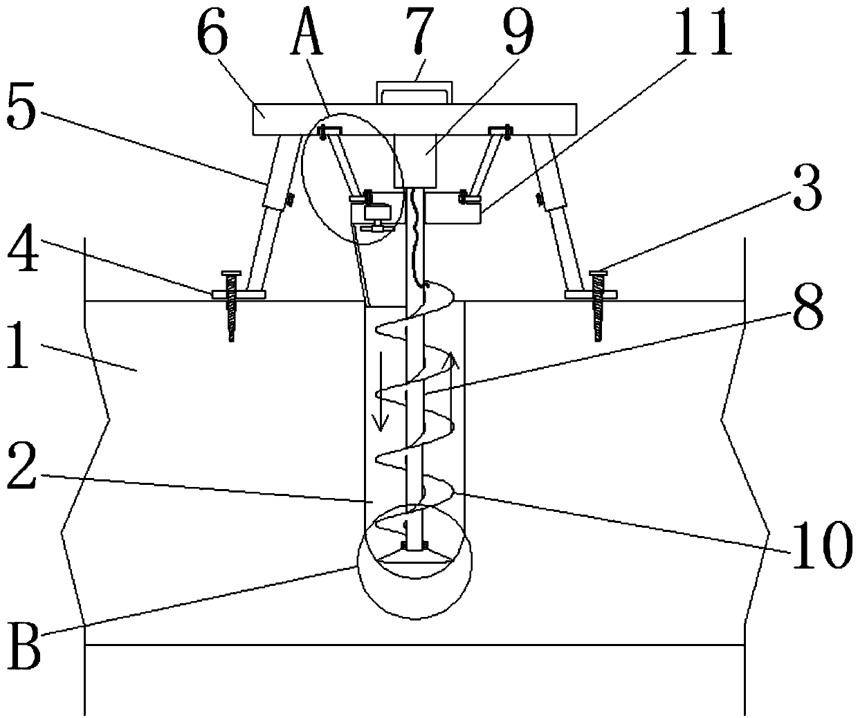 Detonation shallow hole drying device