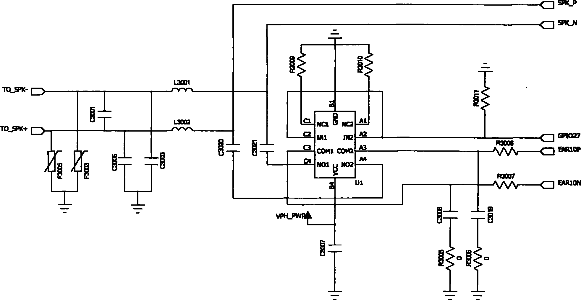 Audio switching circuit and mobile terminal with same