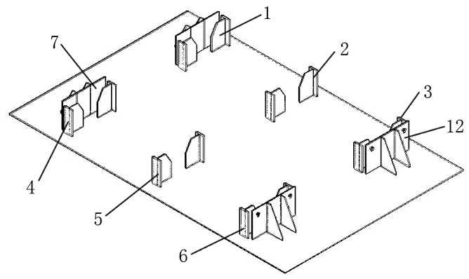 Manufacturing mould for assembly type turnover support and construction method