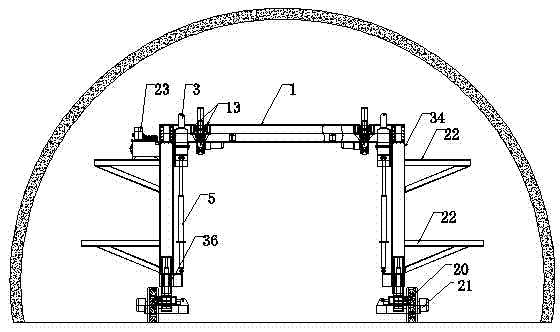 Mounting machine for steel arch of tunnel and mounting method of steel arch