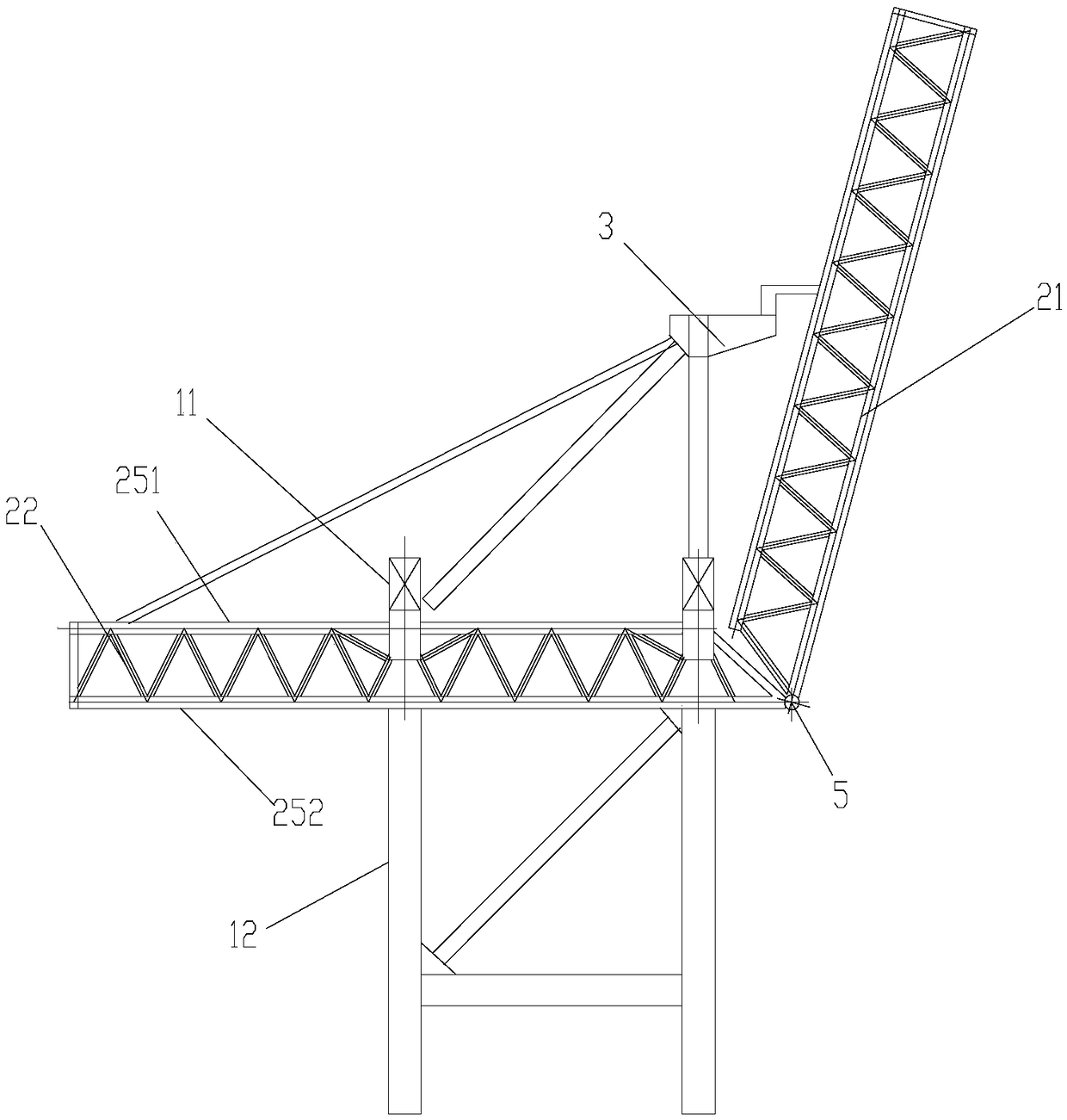 Full truss girder quay crane