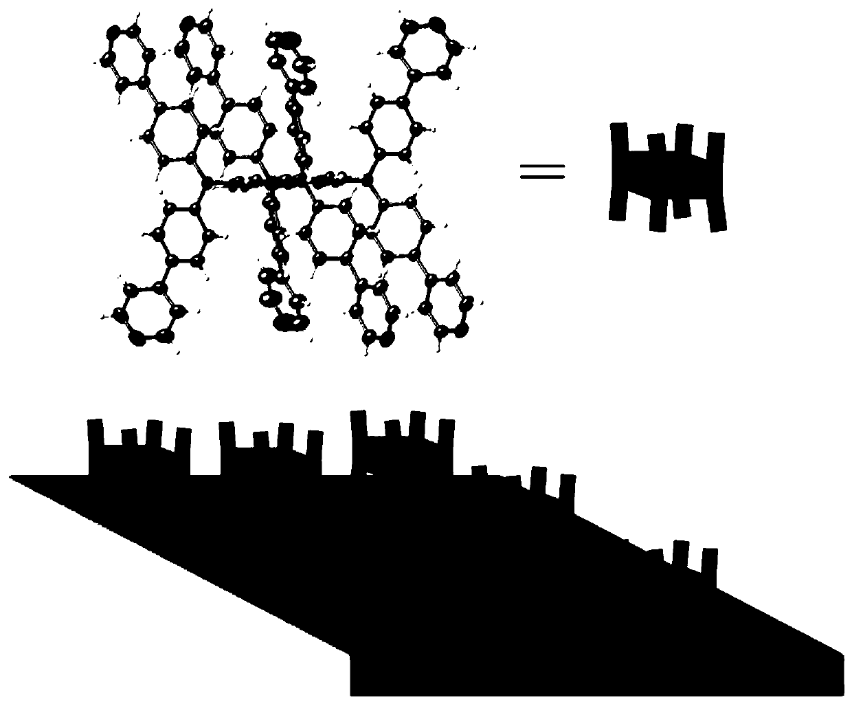 Tripod-shaped tetraaminepyrene and preparation method thereof, electrode modified by tripod-shaped tetraaminepyrene film and preparation method thereof