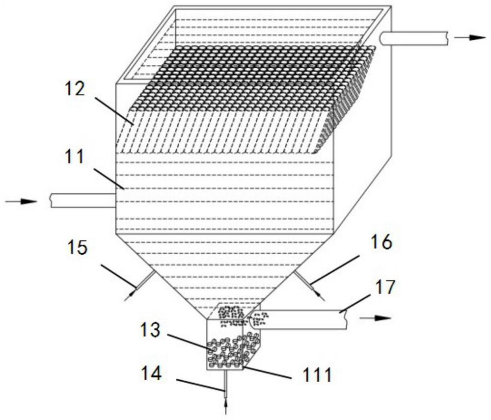 Inclined tube sedimentation tank cleaning device and cleaning method